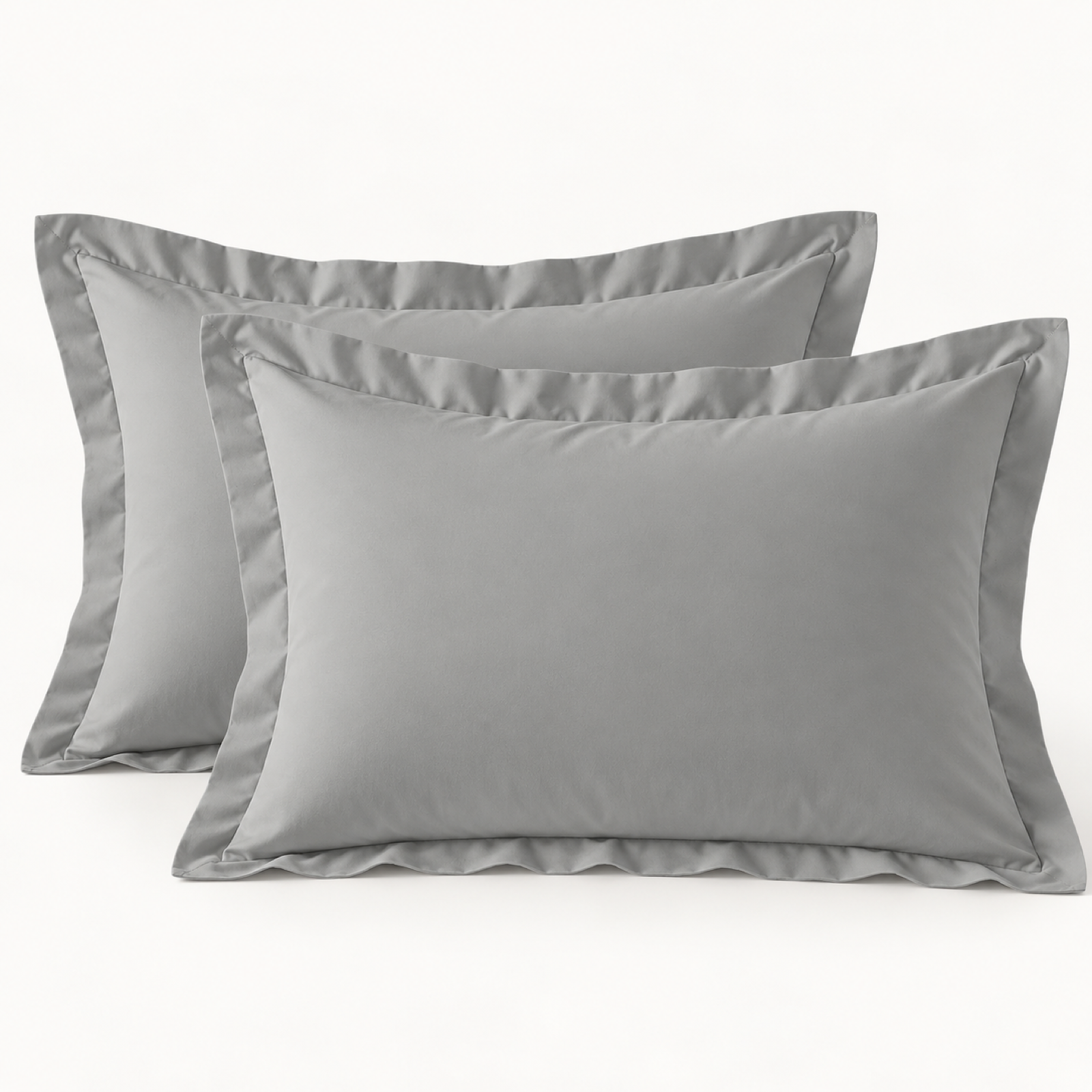 Brushed Microfiber Pillow Shams, Set of 2 — Smoke Grey